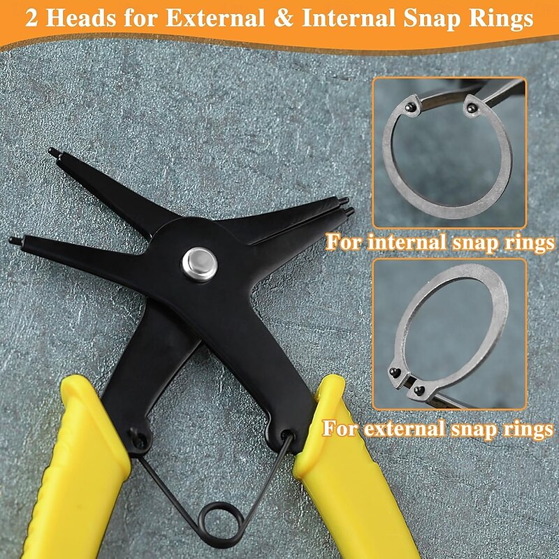 2 in 1 Snap Ring Pliers - Internal & External Circlip Pliers for 10-40mm Snap Rings4