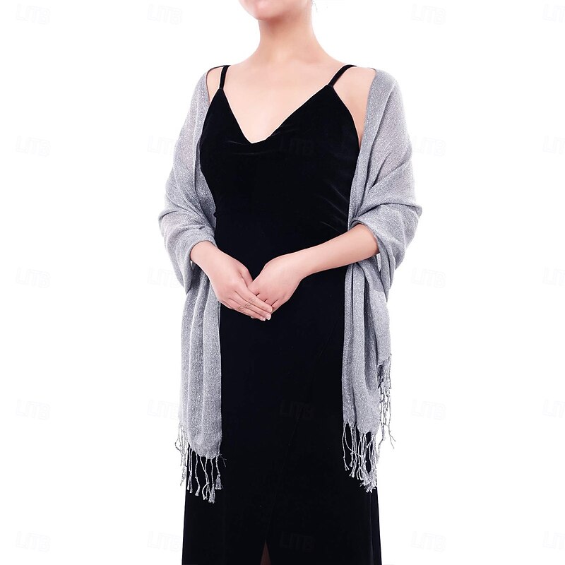 Womens Scarf Shawl Chiffon Bridal Soft Wrap Chiffon Ribbon Scarf Satin Shawls and Wraps for Evening Dresses3