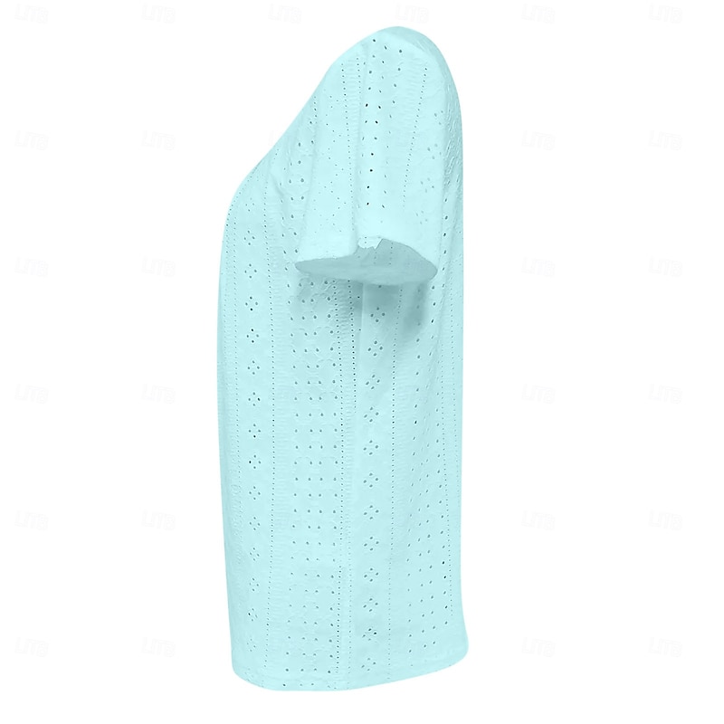 Women's T Shirt Solid Color Elegant Stylish Basic Short Sleeve Square Neck Regular Tops Daily Black White Pink Blue Purple Summer Spring3