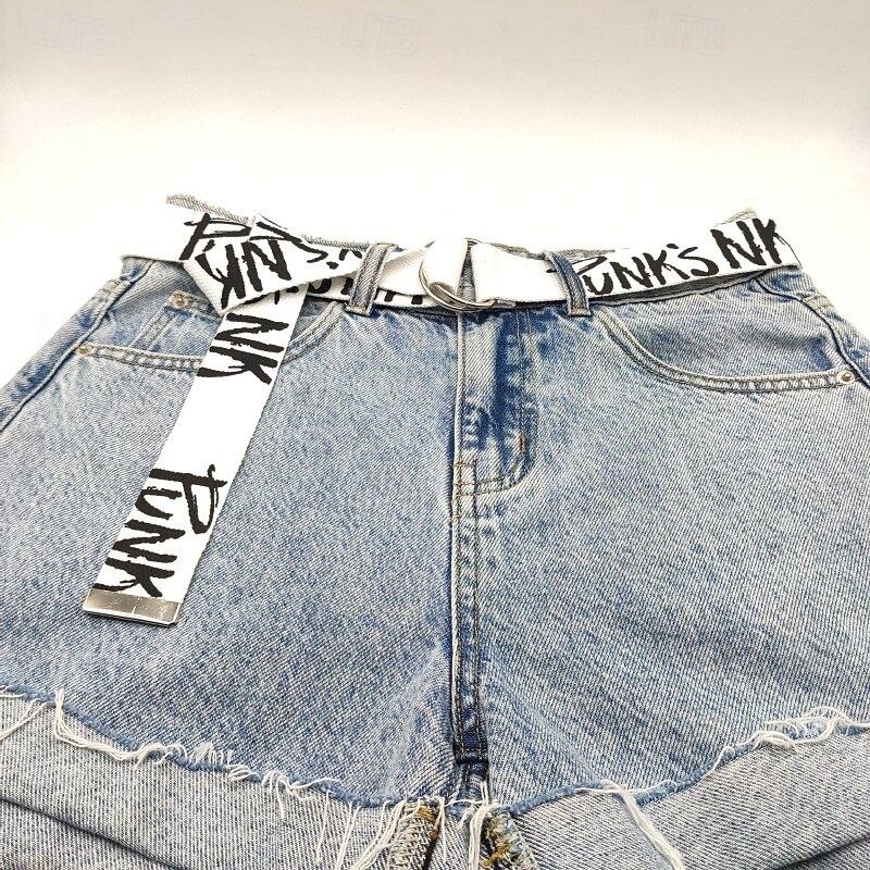 Men's Belt Waist Belt Black White Canvas Alloy Durable Adjustable Letter Outdoor Daily3