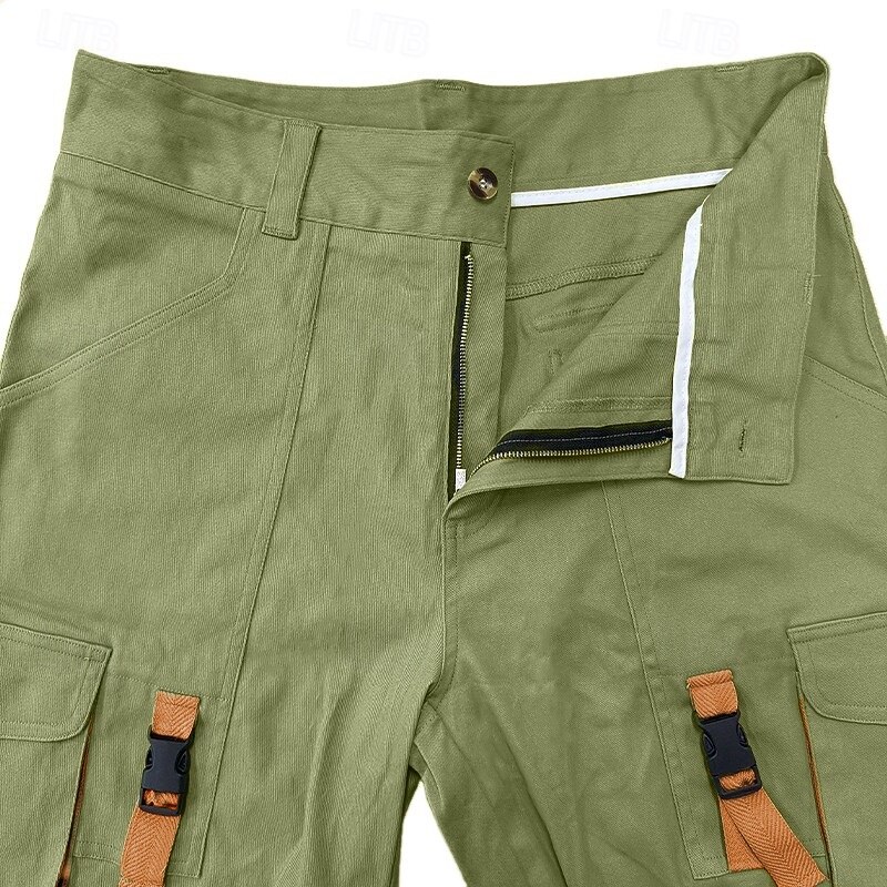 Men's Cargo Shorts Shorts Summer Shorts Bermuda shorts Casual Shorts Multi Pocket Straight Leg Plain Comfort Knee Length Outdoor Casual Daily Vacation Fashion Green Micro-elastic2