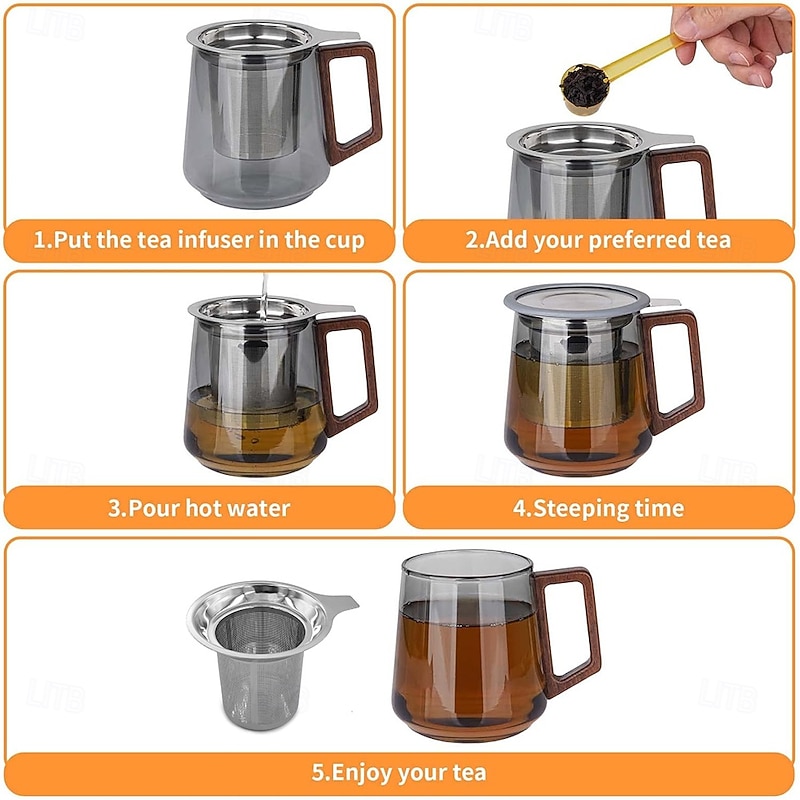 Tea Infuser Extra Fine Mesh Tea Strainer 304 Stainless Steel Tea Infusers for Loose Tea Tea Steeper Basket Filter for Teapot Mug Cup2