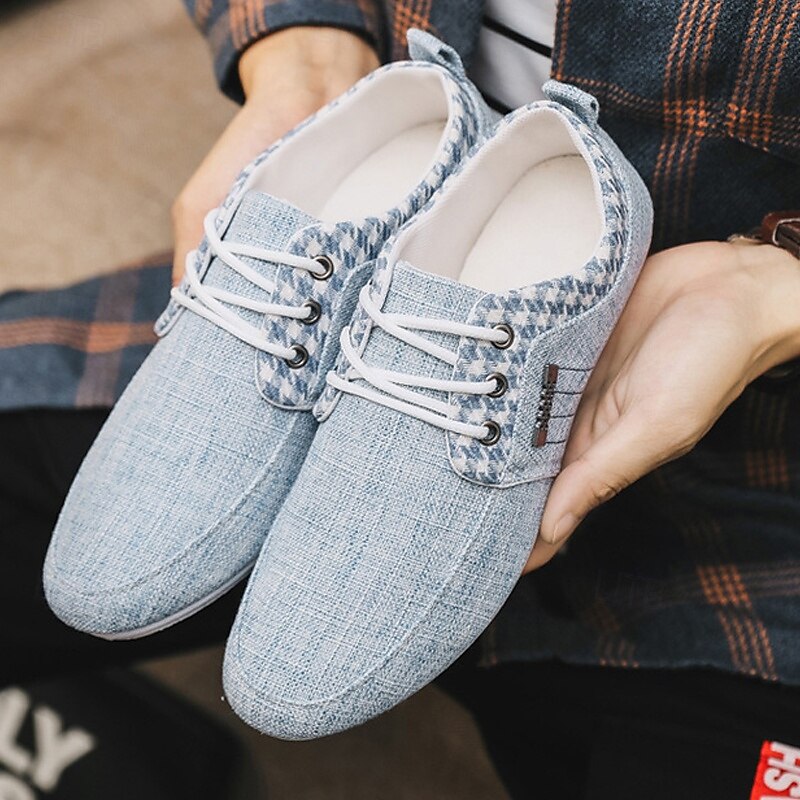 Men's Blue Denim Slip-on Sneakers with Textured Upper - Casual, Comfortable, Ideal for Daily Wear, Travel and Relaxed Settings3