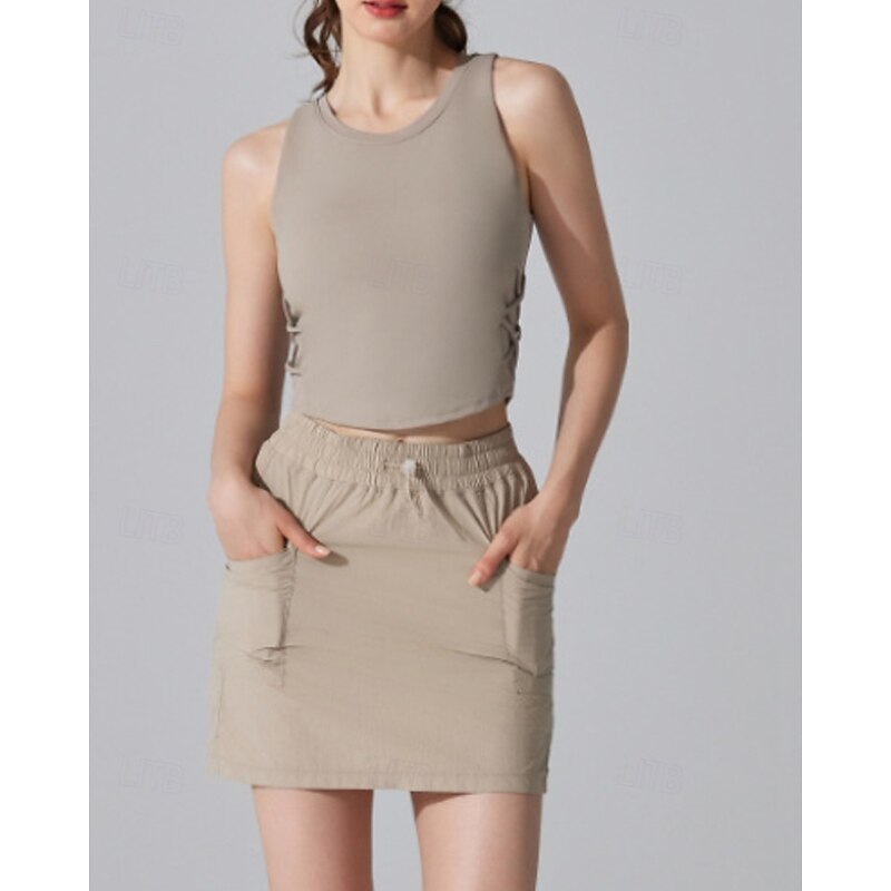 Women's Solid Colored Tank Top Sleeveless Breathable Tennis Pickleball Running Round Neck Tank Back Black Yellow Purple Tennis Clothing3