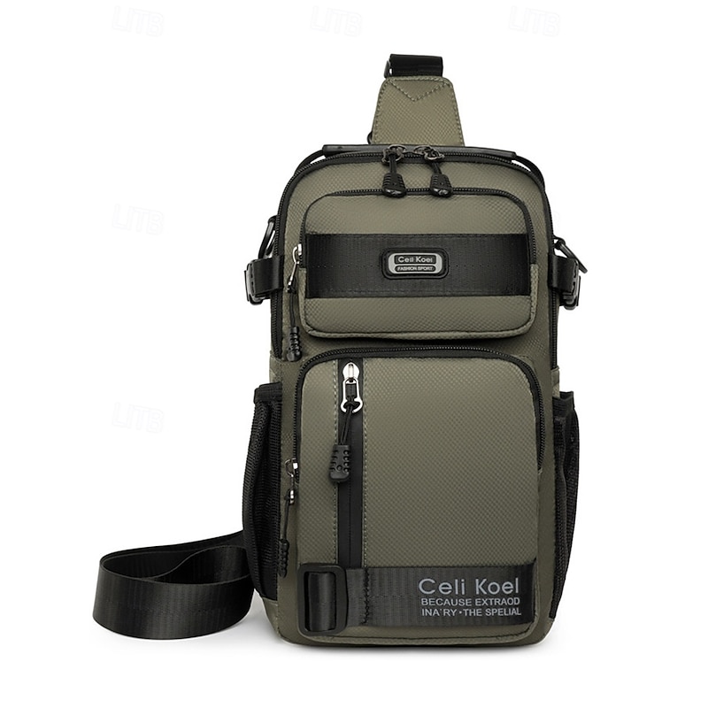 Men's Tactical Crossbody Chest Bag - Waterproof Multi-compartment Shoulder Backpack, Multiple Carrying Methods, Sporty Outdoor Style, Suitable for Travel, Hiking and Daily Commuting - Main Image