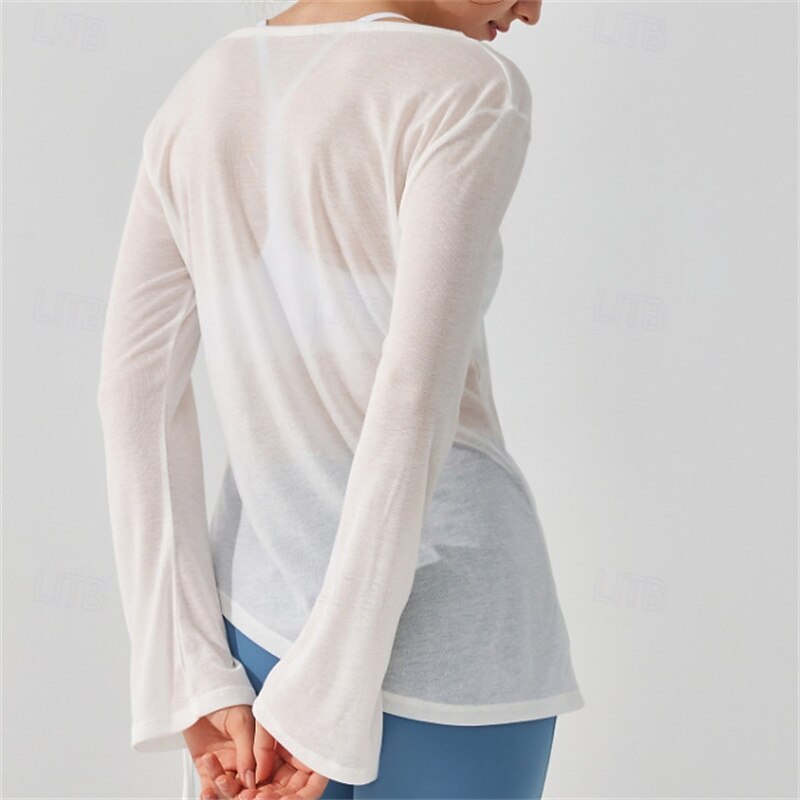 Women's Solid Colored Sport Shirt Tennis Shirt Tennis Top Drawstring Seamless Breathable Tennis Golf Pickleball V Neck White Pink Purple Tennis Clothing2