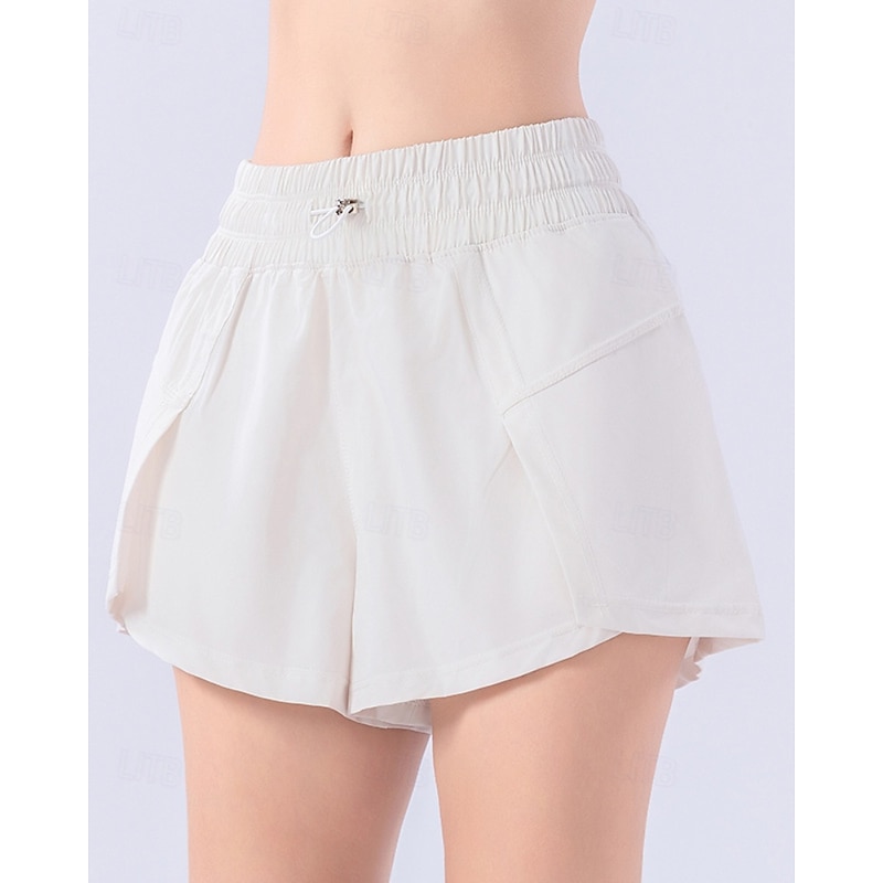 Women's Solid Colored Tennis Shorts Drawstring Pocket Quick Dry Tennis Golf Pickleball Navy Black White Tennis Clothing