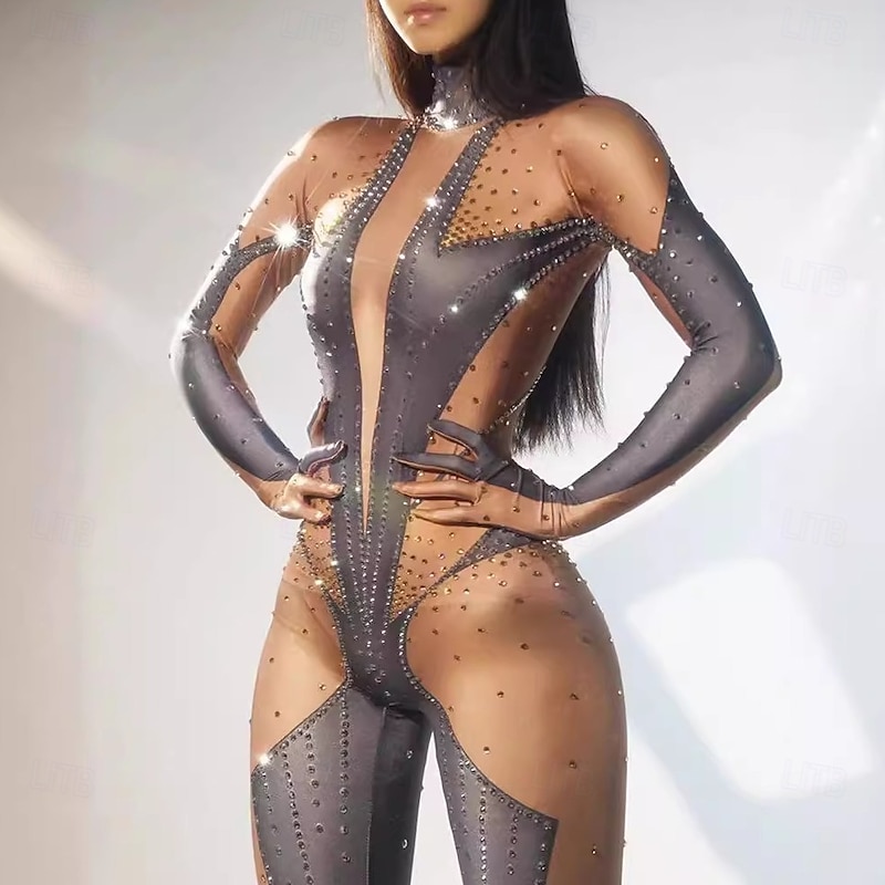 Catsuit Bodysuit Jumpsuit Printing Race Queen Women's Mesh Sexy Costume Costume for Performance Nightclub Pride Parade Halloween Carnival Adults'4