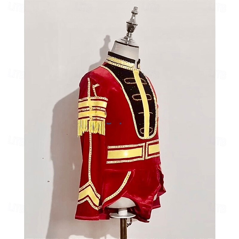 Men's Boys Ice Skating Tops Black Thumbhole Halo Dyeing High Elasticity Training Competition Skating Wear Classic Crystal / Rhinestone Long Sleeve Ice Skating Figure Skating3