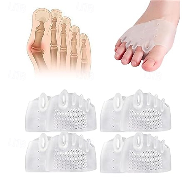 4 Pairs Silicone Toe Separators Bunion Corrector for Women and Men Breathable and Soft Toe Spacers for Foot Pain Relief and Proper Alignment2