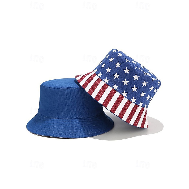 Women's American Flag Print Bucket Hat - Reversible Patriotic Summer Hat with Stars and Stripes Design, Perfect for Independence Day, July 4th, Holidays and Outdoor Events3