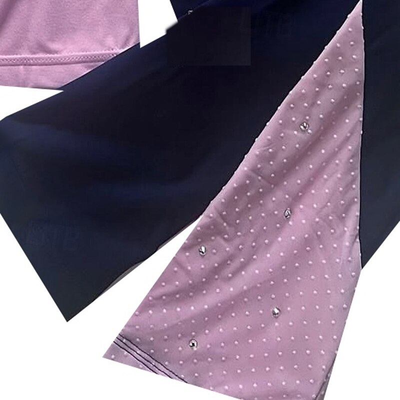 Women's Girls' Ice Skating Tights Top with Pants Pink High Elasticity Training Practice Professional Skating Wear Long Sleeve Ice Skating Figure Skating4