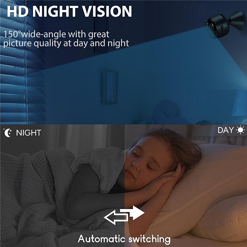 Mini Hidden Camera Wireless Indoor Camera for Home Safety1080P WiFi Nanny Cam with Magnetic Bracket90 Days Battery Life Auto Night VisionPIR Motion Detection for Home SafetyCloud & SD Storage4