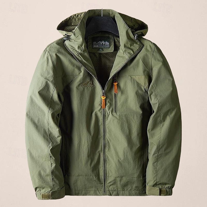 Men's Outdoor Jacket Transition Jacket Daily Wear Windproof Quick Dry Spring &  Fall Solid Color Casual Daily Lapel Regular Loose Fit Black Blue Khaki Army Green Gray Jacket3