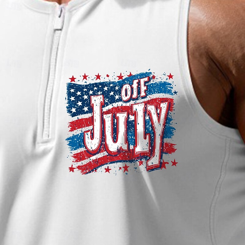 Men's Tank Top Vest Undershirt Sleeveless Shirt Sleeveless Crew Neck V Neck Summer Plain Independence Day Fashion Sporty Classic Quick Dry Graphic Street Casual Sports Black White Green Top Tee for2