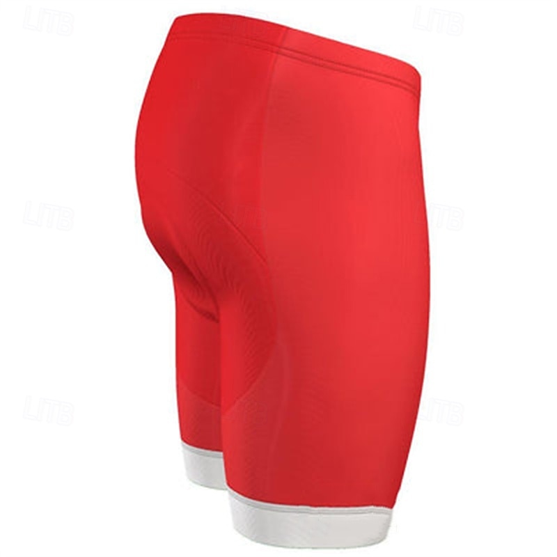 Men's Patchwork Cycling Road Shorts Bike Shorts Cycling Padded Shorts Bike Shorts Bottoms Form Fit Mountain Bike MTB Road Bike Cycling Sports 3D Pad Quick Dry Sweat wicking Breathable Red Clothing3