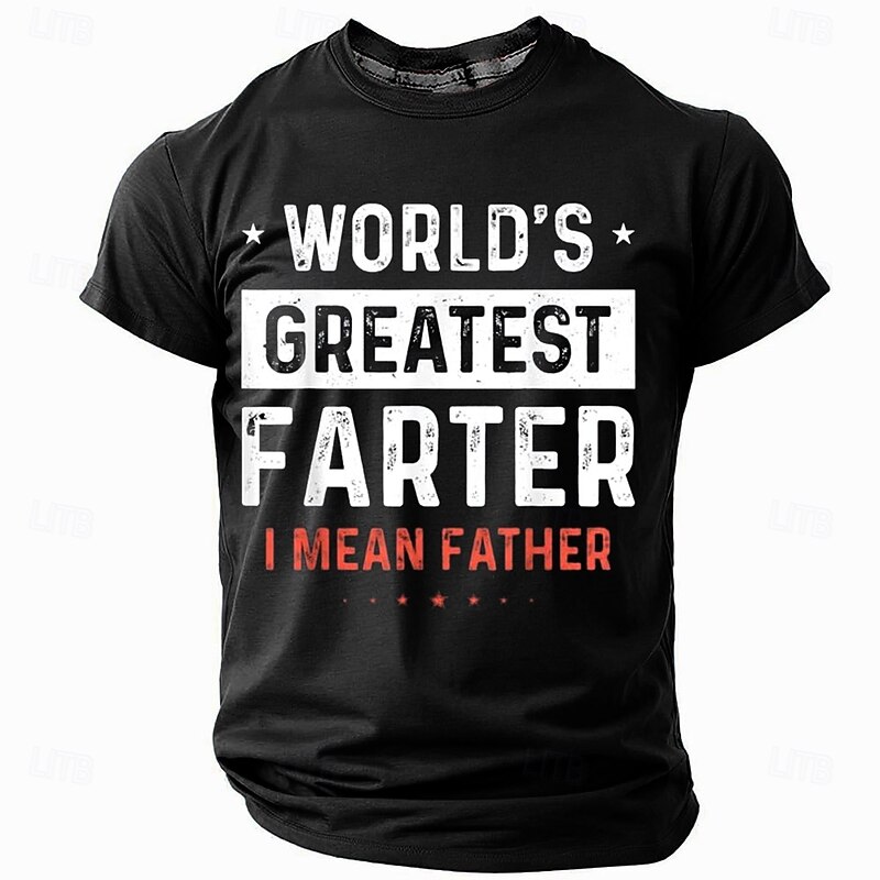 Men's Funny Slang Father T Shirt Short Sleeve T shirt 3D Print Crew Neck Shirt Fashion Daily Basic Street Casual Daily Black Blue Green Summer Spring All Seasons Clothing Apparel S M L XL XXL XXXL3