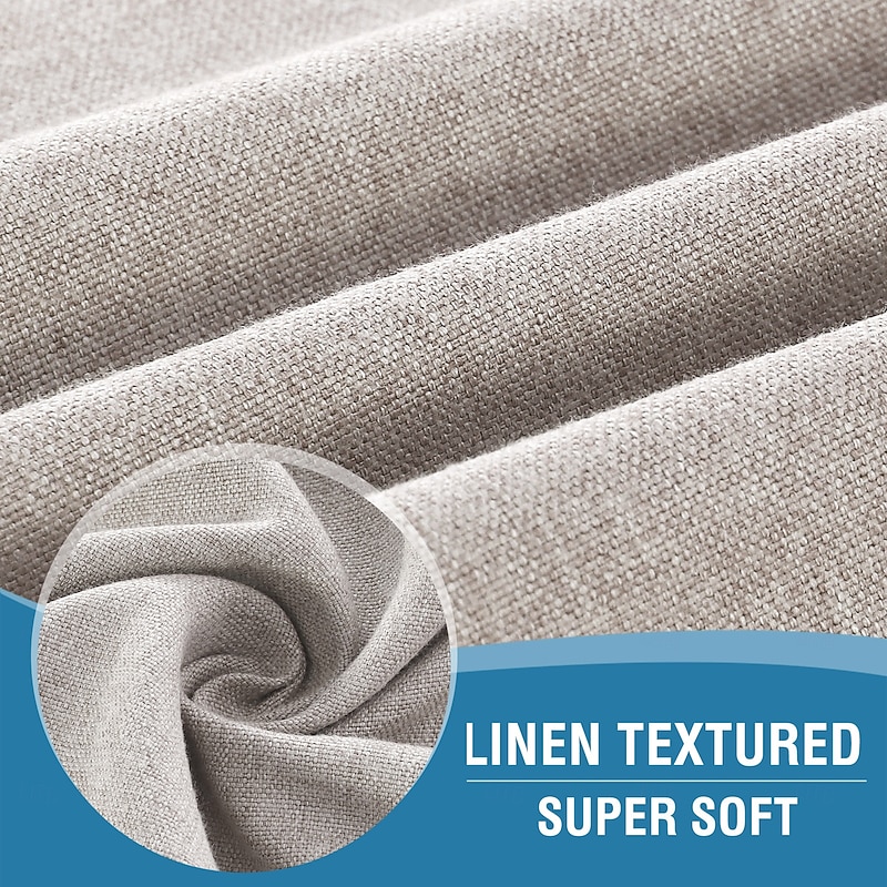 Linen Window Cover French Glass Door Curtain Blackout Tie Up Roman Shades Self Stick Thermal Insulated Tricia Light Block Room Darkening Privacy Blinds, 1 Panel3