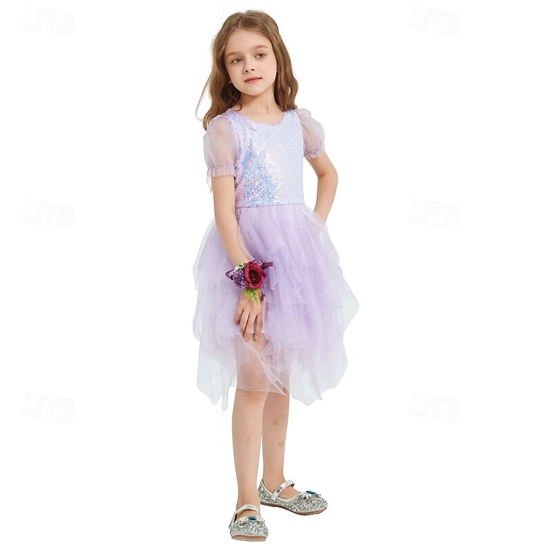 Little Mermaid Ariel Princess Aqua Princess Dress Costume Flower Girl Dress Movie TV Theme Costumes Movie Cosplay for Girls' Kid's Carnival World Book Day Performance Event / Party3