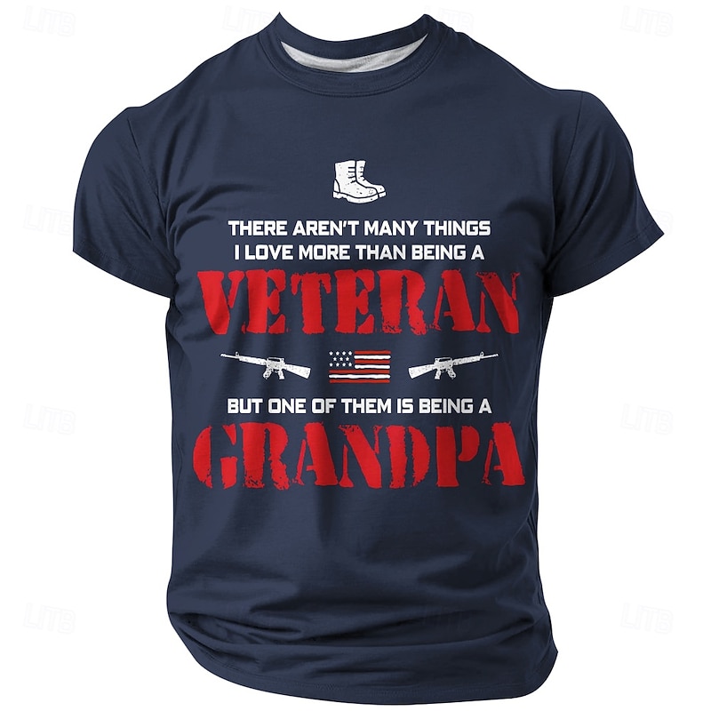 Men's Veterans Grandpa T Shirt Short Sleeve T shirt 3D Print Crew Neck Shirt Fashion Daily Basic Street Casual Daily Black Blue Brown Summer Spring All Seasons Clothing Apparel S M L XL XXL XXXL2