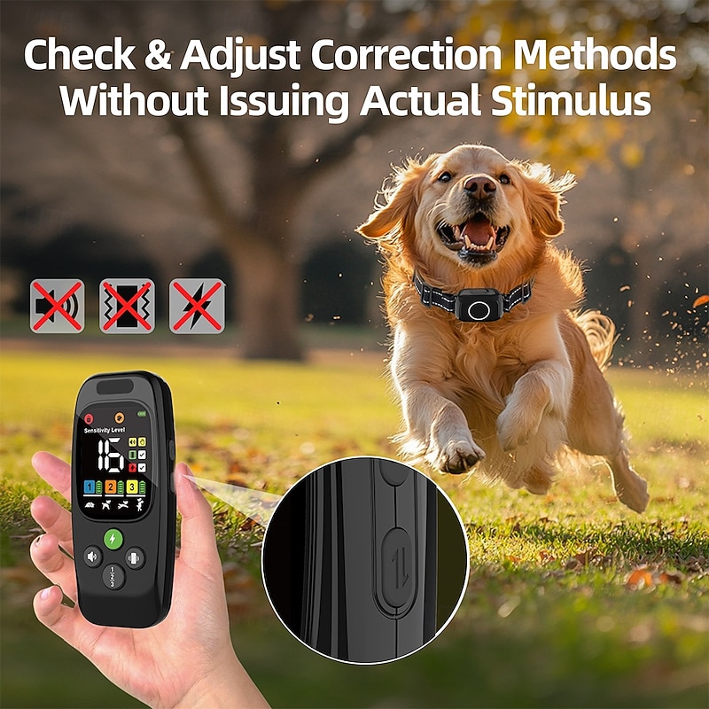 Dog Training Anti Bark Collar Shock Collar Anti Bark Device Shock Collar For Dogs With Remote Dog Barking Control Devices Remote Controlled New Design Dog Dog Pets Waterproof Trainer Adjustable2