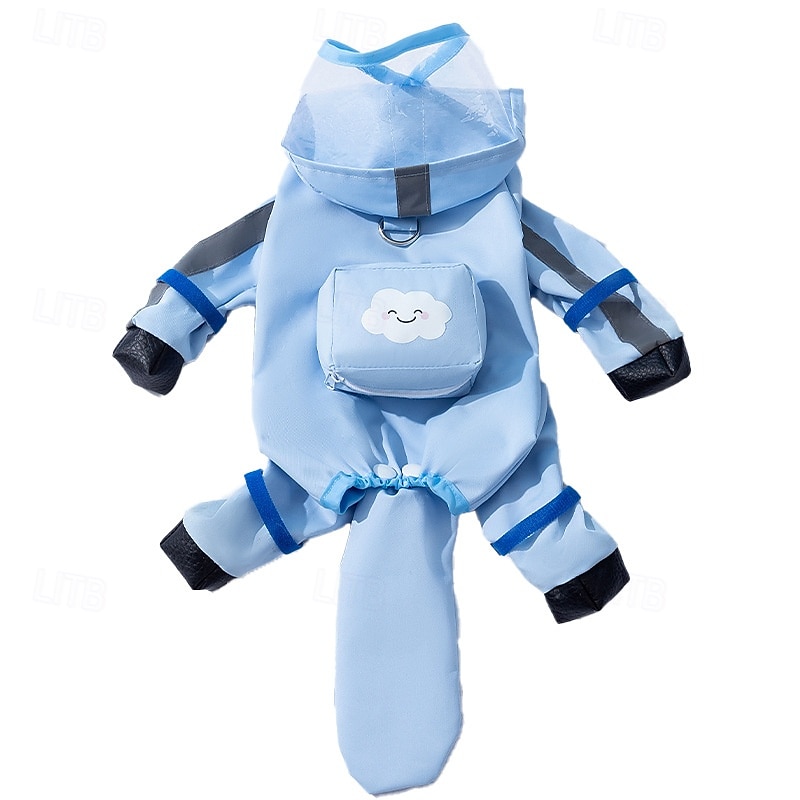 Small Dog Raincoat & Rain Shoes SetFull-Coverage Reflective Dog Jacket with D-RingDogs Raincoat with Rain Boots Set for Puppy Small Dogs3