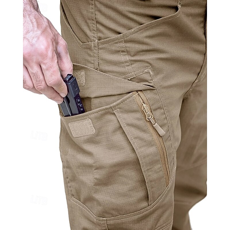 Men's Cargo Pants Tactical Pants Trousers Buttons Multi Pocket Plain Wearable Outdoor Daily Camping & Hiking Fashion Classic Black Army Green4