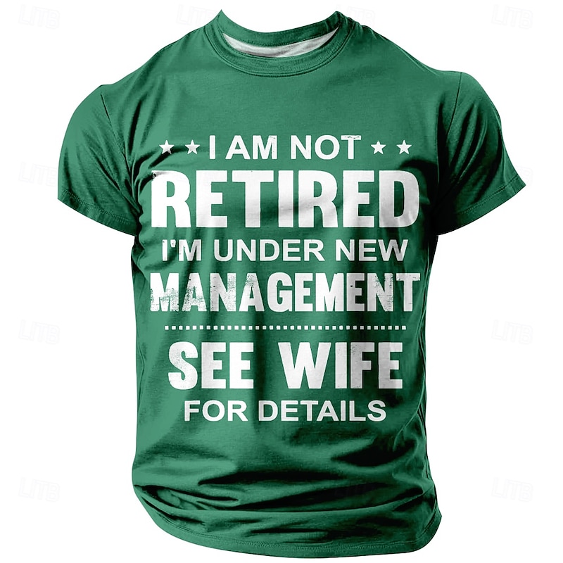 Men's Retired T Shirt Short Sleeve T shirt 3D Print Crew Neck Shirt Fashion Daily Street Casual Daily Black Red Blue Summer Spring Clothing Apparel S M L XL XXL XXXL