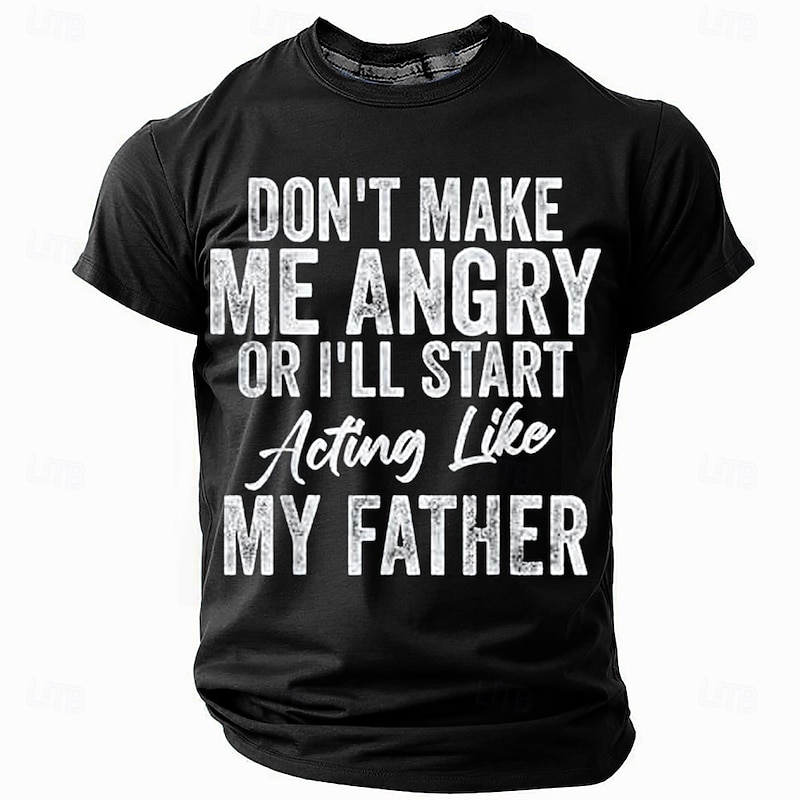 Men's Funny Slang Father T Shirt Short Sleeve T shirt 3D Print Crew Neck Round Neck Shirt Fashion Daily Basic Street Casual Daily Black Blue Green Summer Spring All Seasons Clothing Apparel S M L XL4