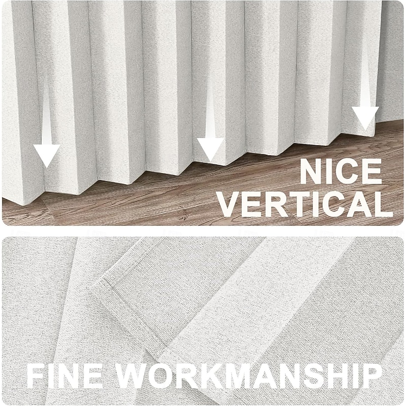 1 Linen Textured Magnetic Folding Room Divider Curtain, Blackout Curtain Closet Door Curtain Invisible for Bedroom Room Living Room No Puching or Tools4