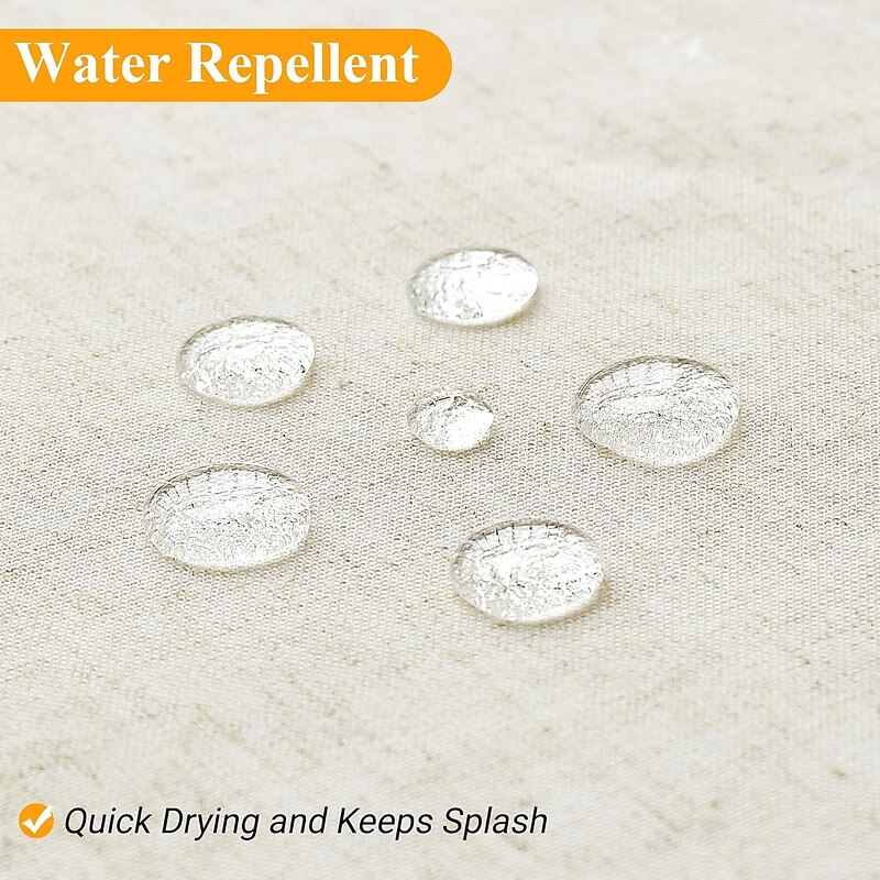 Linen Feel Shower Curtain with 12 Hooks Beige Boho Farmhouse Shower Curtains for Bathroom Natural Cloth Cotton Fabric Liner3