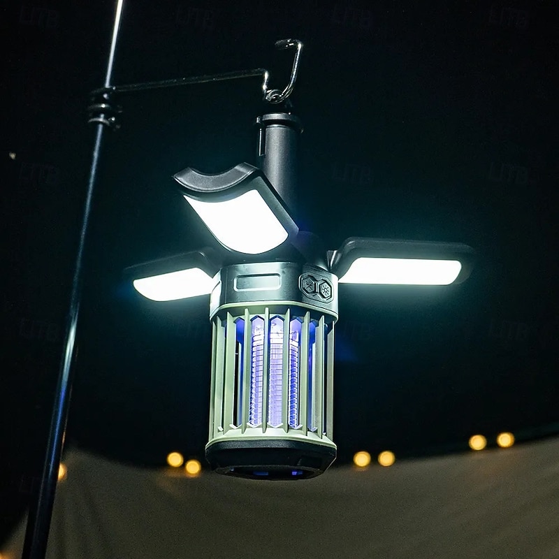 Electric Mosquito Killer Lamp with Camping Light  Outdoor Mosquito Repellent Lamp, Dual-Function Bug Zapper and Camping Lantern, Portable and Rechargeable for Backyard, Camping, and Travel
