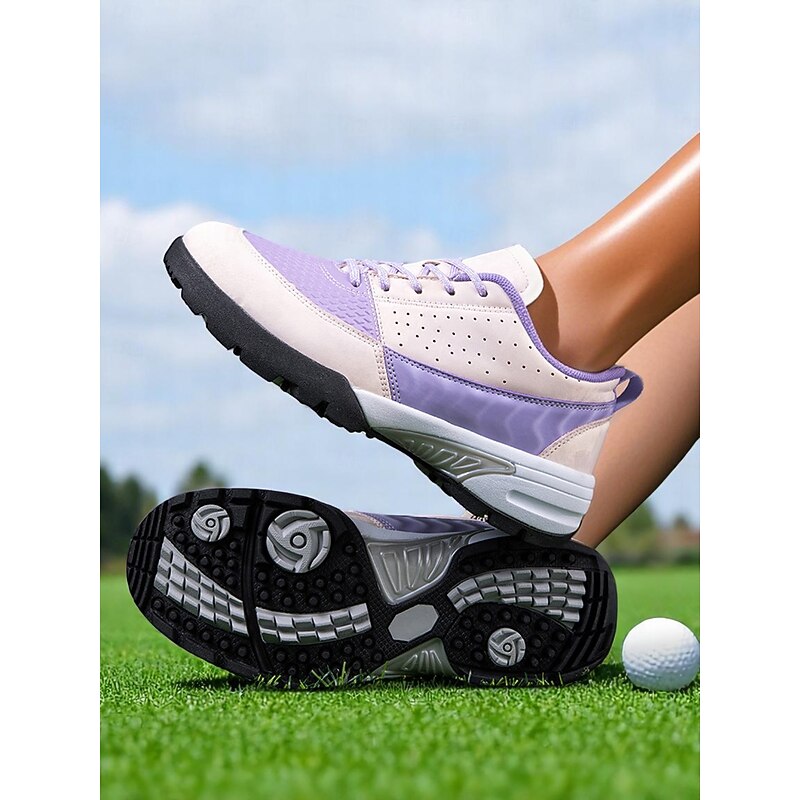 Women's Purple Golf Sneakers with Cushioned Insoles – Fashionable and Supportive Sports Shoes for Female Golfers on Fairways and Greens3
