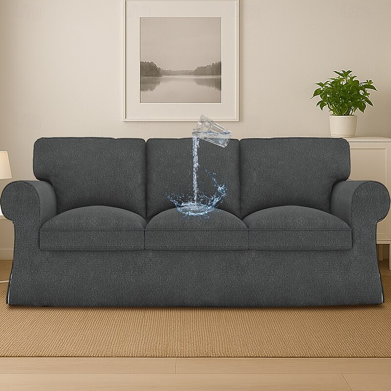 Waterproof Sofa Cover Solid Color Quilted Slipcovers For Pets