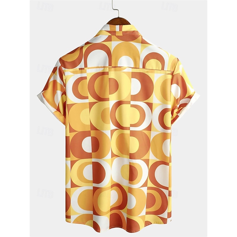 Retro Vintage 1970s Shirt Hawaiian Shirts Disco Geometic Psychedelic Fancy Dress Men's Halloween Carnival Music Festival Pride Parade Pride Month Adults' Shirt4