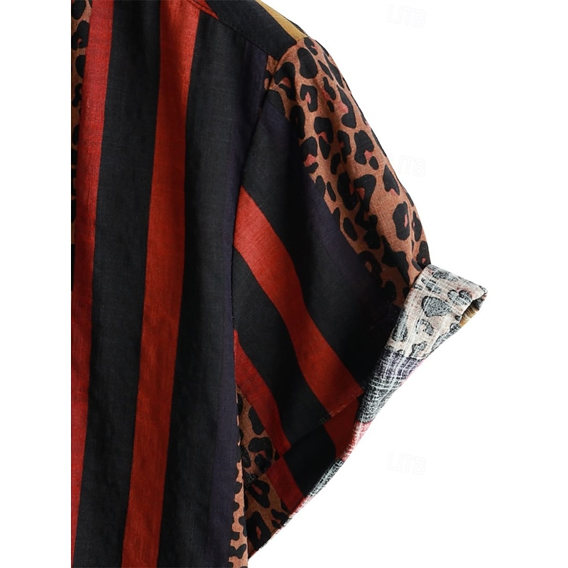 Retro Vintage Boho 1970s Shirt Hawaiian Shirts Hippie Aztec Tribal Fancy Dress Men's Halloween Carnival Music Festival Beach Vacation Wear Retro Theme Party Adults' Shirt4