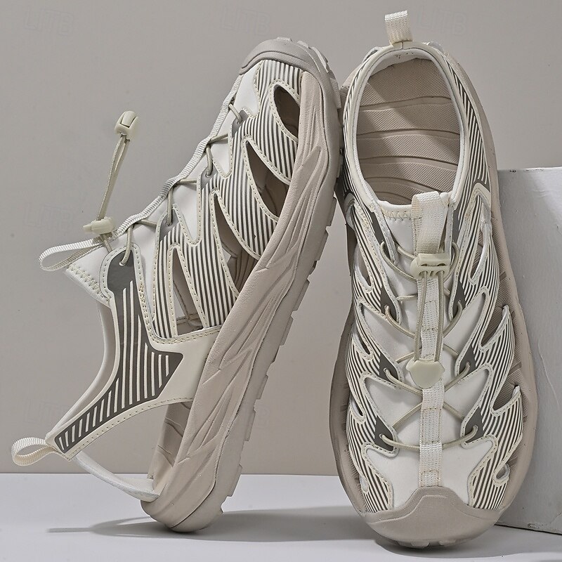 Men's Sandals - White Adventure Sandals with Mesh Design and Flexible Fit for Hiking, Beach Trips and Summer Sports4