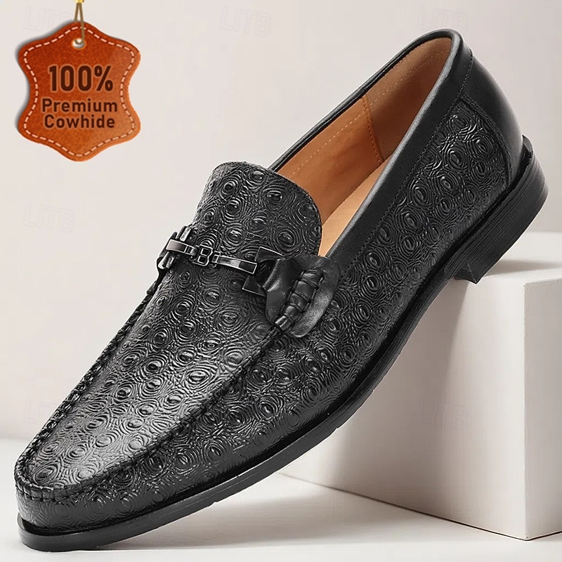 Men's Designer Leather Loafers – Premium Slip-On Casual Dress Shoes for Evening Wear, Cocktail Parties and Formal Gatherings