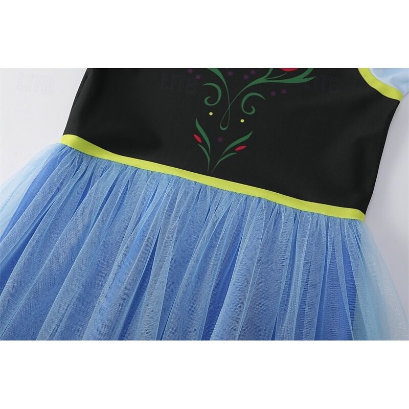 Frozen Fairytale Princess Anna Flower Girl Dress Theme Party Costume Tulle Dresses Cosplay Movie Cosplay for Girls' Kid's Carnival Masquerade Party4