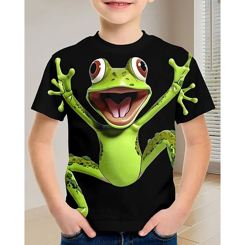 Boys 3D Animal T shirt Tee Short Sleeve Summer Spring Fashion Basic Kids 4-12 Years Crew Neck Outdoor Casual Daily Regular Fit