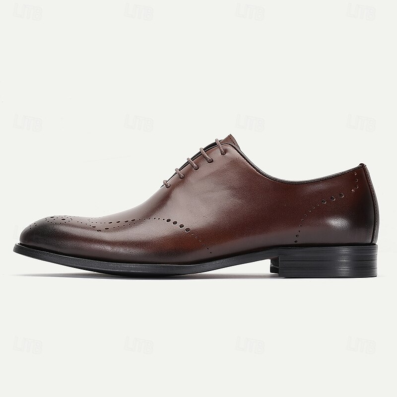 Men's Italian Full-Grain Leather Dress Shoes – Elegant and Durable Leather Shoes for Business, Weddings and Formal Events3