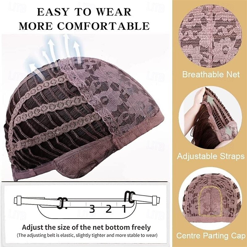 24 Long Wig for WomenLight Blonde with Dark Root Female Synthetic Long Hair with FringeSuitable for Daily/Cosplay/Partywith Wig Cap2