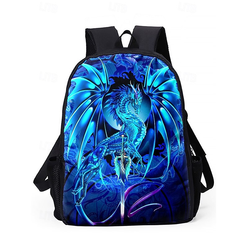 Boys' dragon themed three-piece backpack set, Including backpack, Cooler bag and pencil case, Bright blue design, perfect for school, Travel and everyday use, Ruth Thompson4