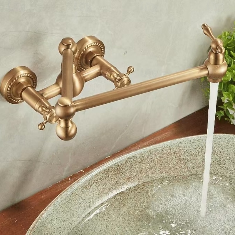 Bathroom Sink Faucet - Wall Mount Electroplated Centerset Single Handle Two HolesBath Taps