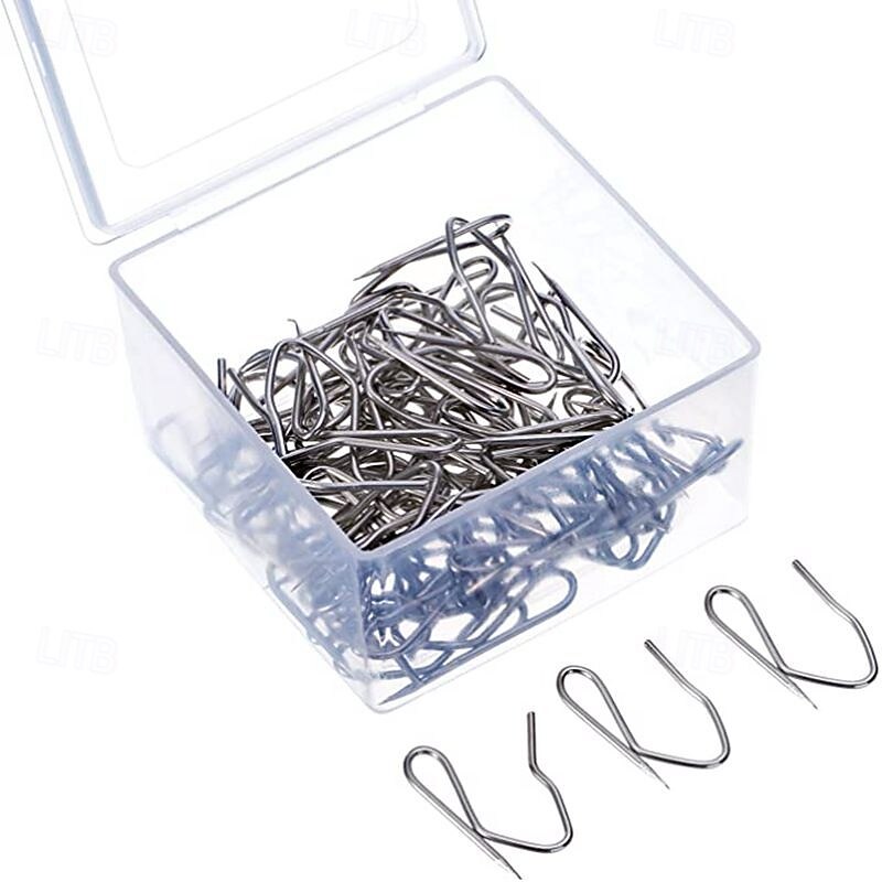 58 Pack Metal Curtain Hooks Pin-On Drapery Hooks 1.2 by 1 Inch for Window,Door,Shower Curtain