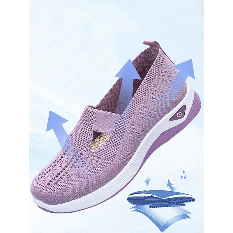 Women's Green Slip-On Athletic Sneakers with Breathable Mesh, Arch Support, Perfect for Walking and Casual Wear 8