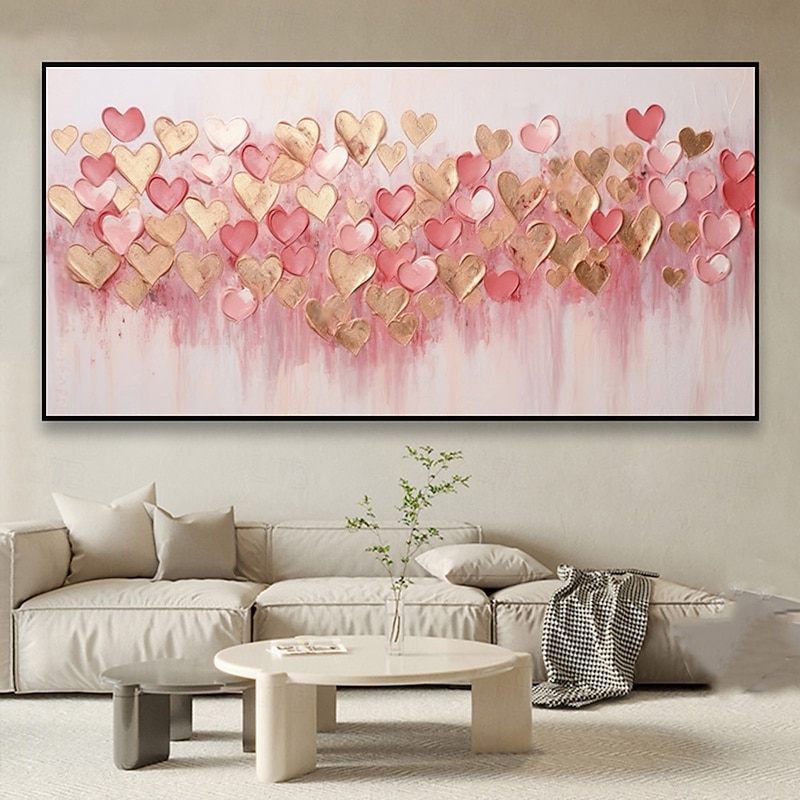 Mintura Handmade Heart Chart Press Oil Paintings On Canvas Wall Art Decoration Modern Abstract Picture For Home Decor Rolled Frameless Unstretched Painting3