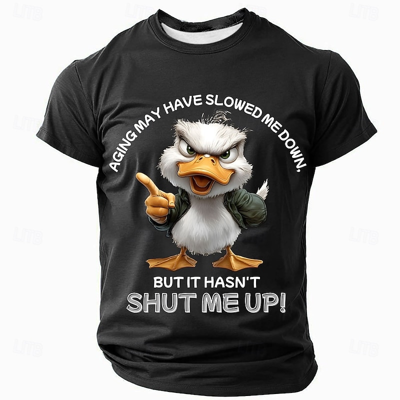 Men's Animal Cartoon Funny T Shirt Short Sleeve T shirt 3D Print Crew Neck Round Neck Shirt Fashion Exaggerated Daily Party Street Casual Black Red Blue Summer Spring All Seasons Clothing Apparel S M4