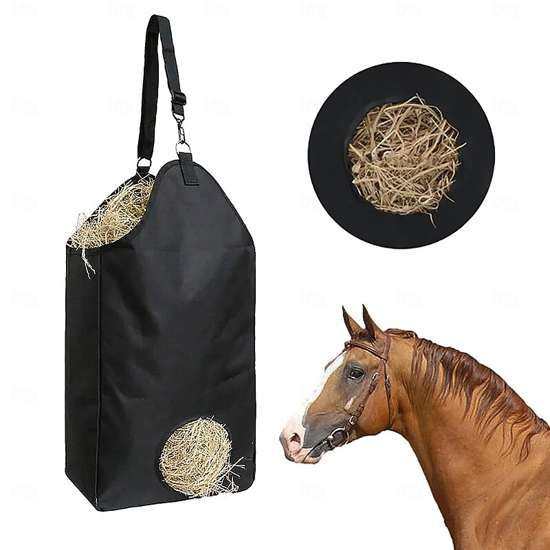 Pull Up Horse Antler Hay Feeder, Slow Feed Hay Bag, Horse Hay Bag, Horse Net Hay Bag 600 D Horse Goat Milk Cow Alpaca Sheep