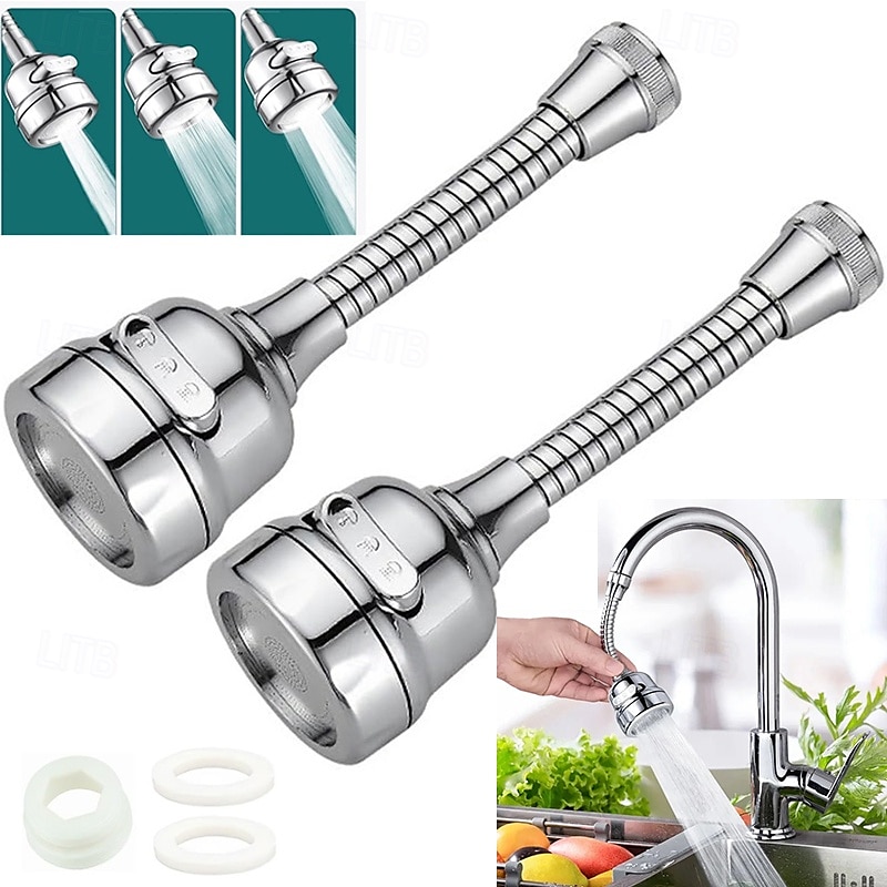 Kitchen Faucet Aerator Sink Tap Sprayer Head 3 Molds Adjustable Faucet Sprayer 360 Rotatable Faucet Extension Tubes Booster Water Saving and Anti-Spla